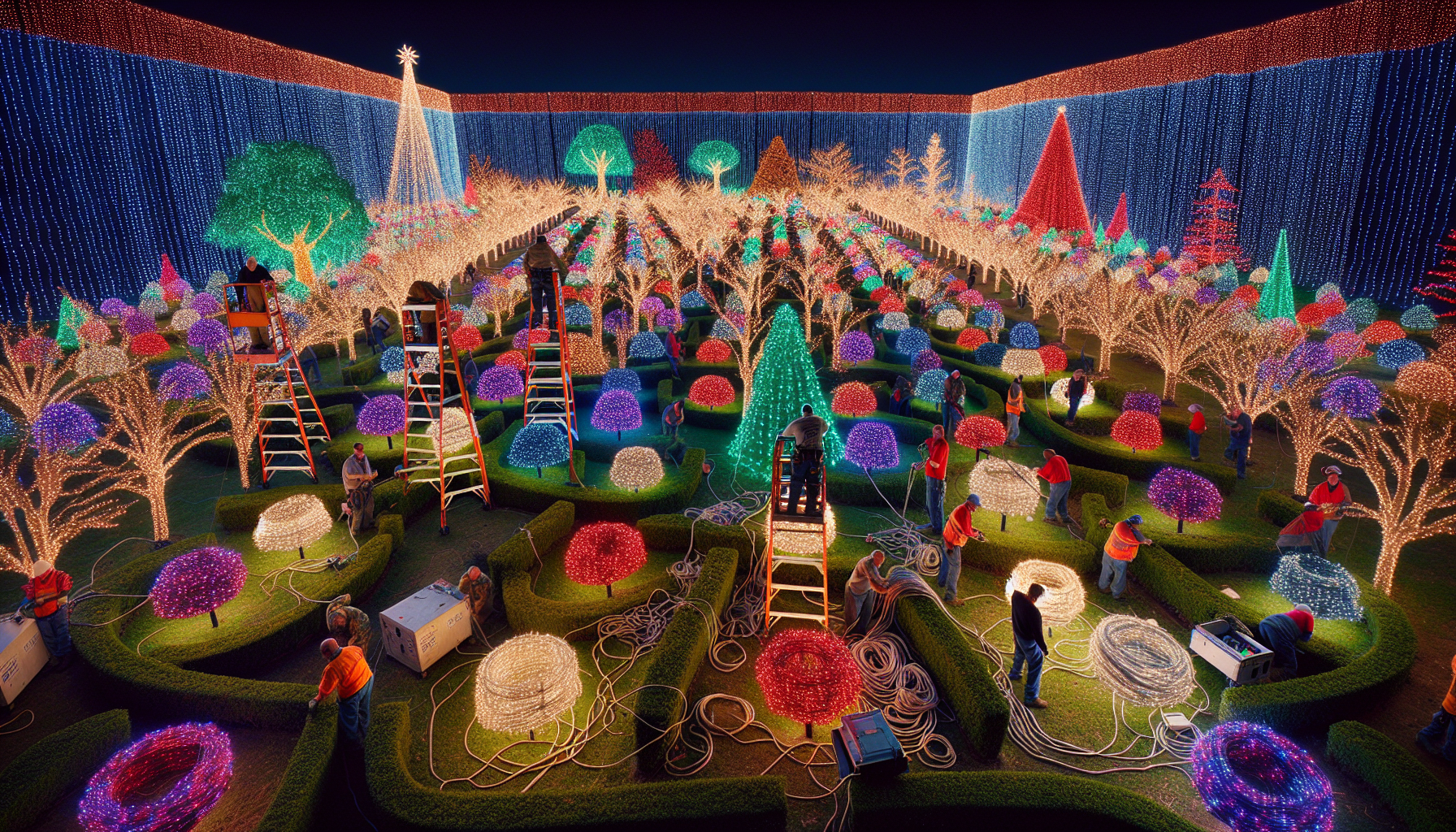 Behind the Scenes of Large Holiday Light Installations