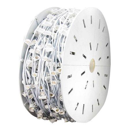 C7 socket cord, SPT-1, White wire, Christmas Light spool