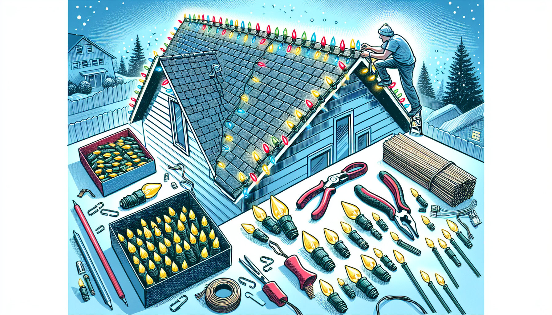 3 Ways to Attach C9 or C7 Bulbs to the Roof