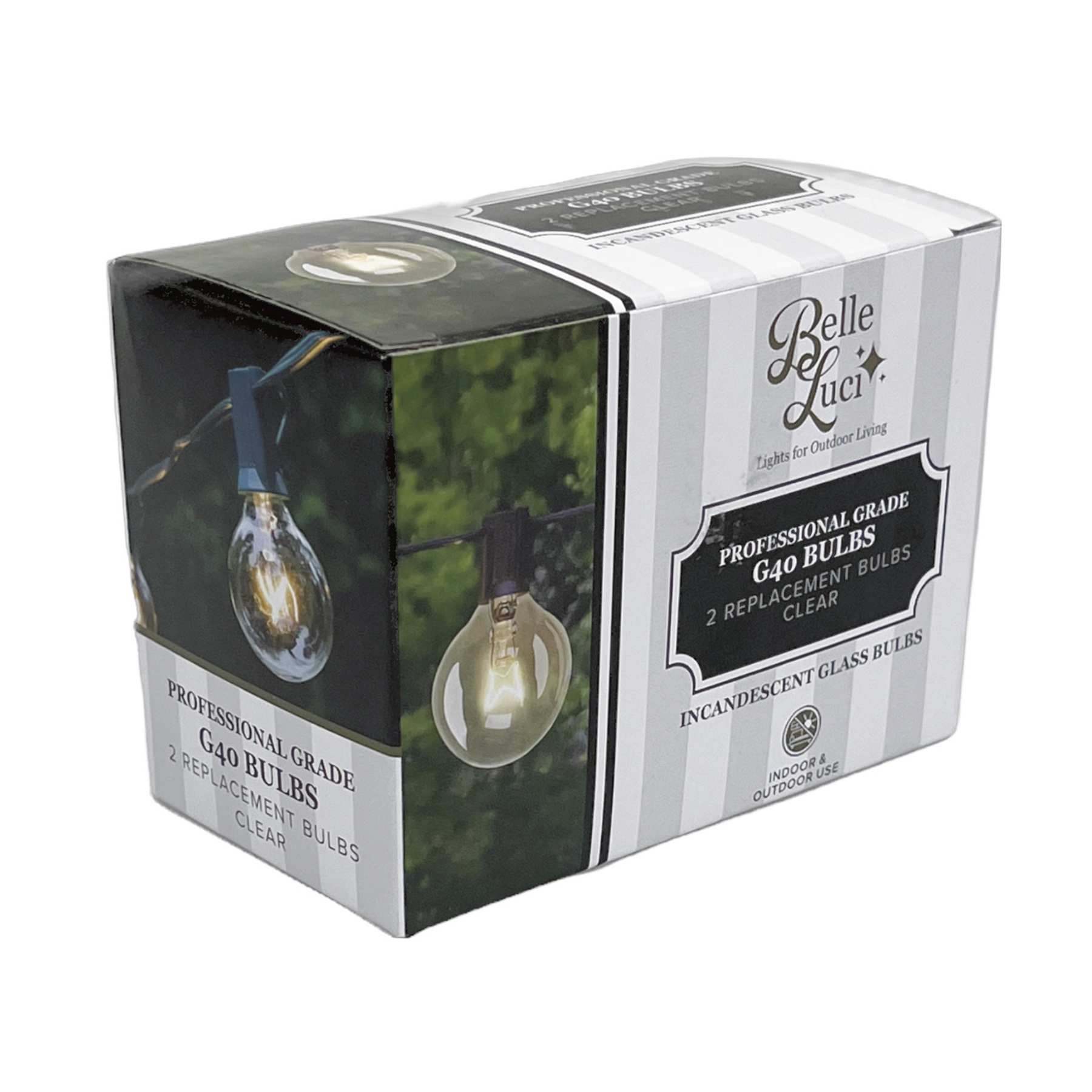 Bulbs - Belle Luci G40 INCANDESCENT Glass Bulbs E12 (C7 Base Size)