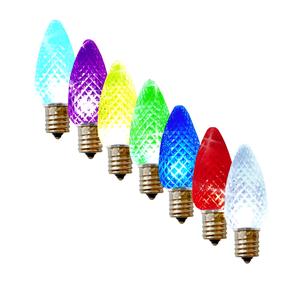 Dynamic RGB Transparent Faceted C9 bulb (Bag of 25) NON-WHITE CHIP