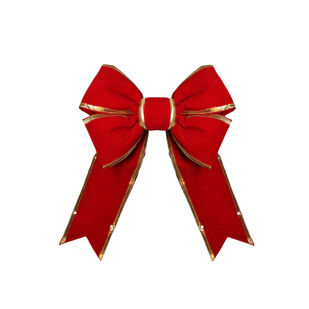 Minleon Red Velvet Bow w/Gold Trim