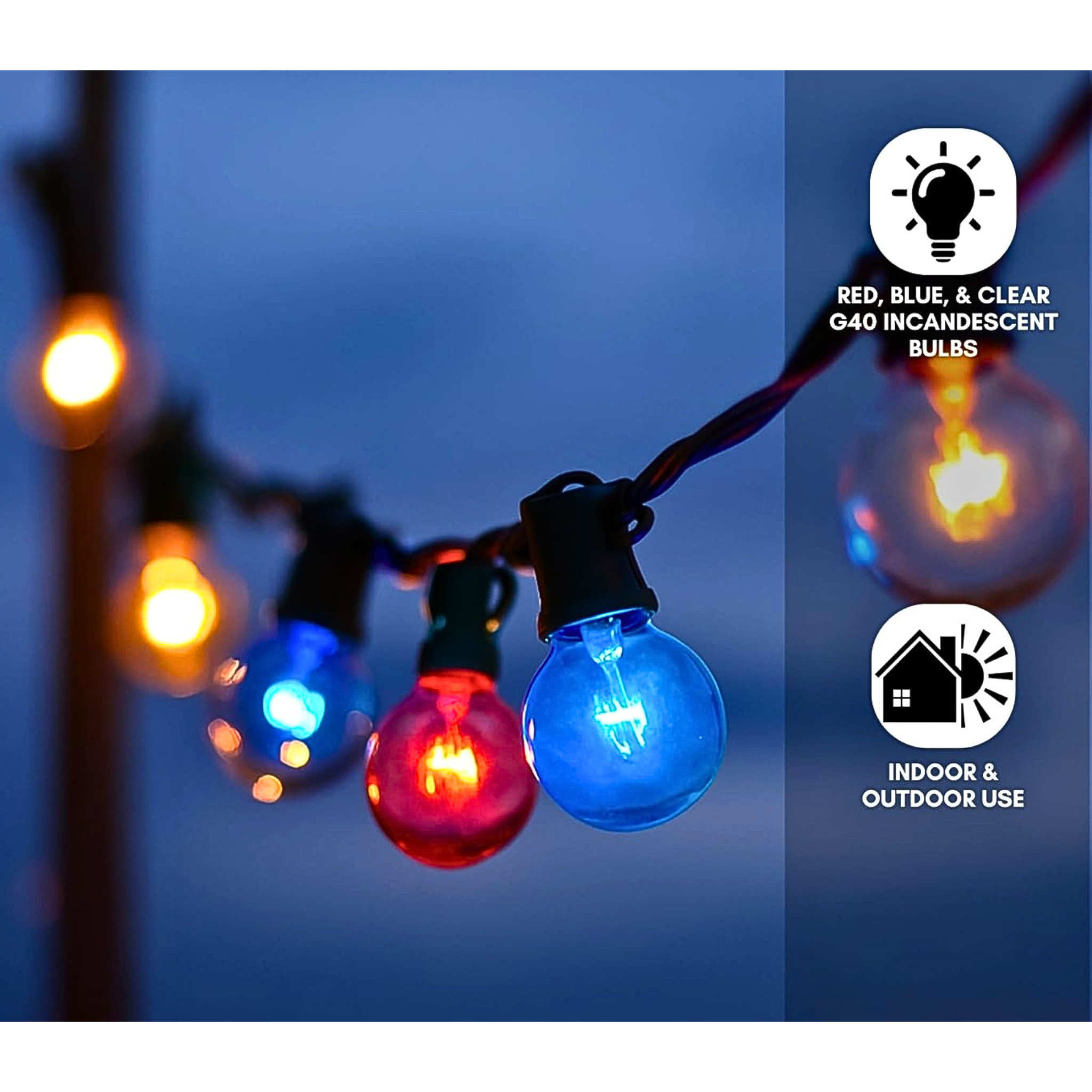 Bulbs - Belle Luci G40 INCANDESCENT Glass Bulbs E12 (C7 Base Size)