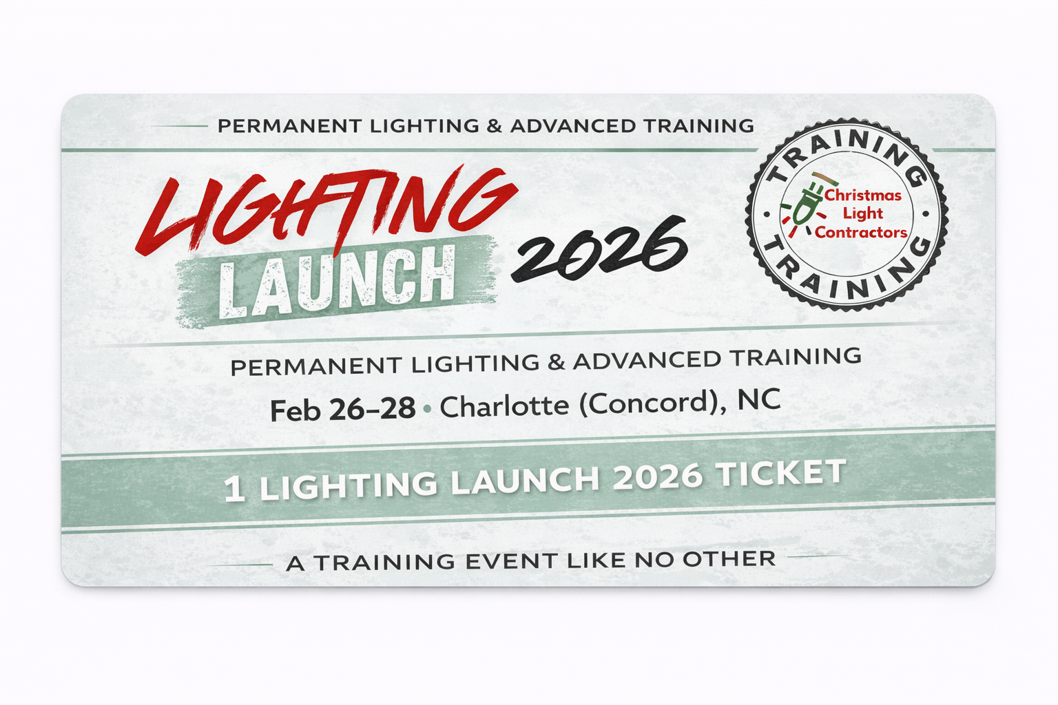 LIGHTING LAUNCH 2026- PERMANENT LIGHTING & ADVANCED TRAINING, February 26-28