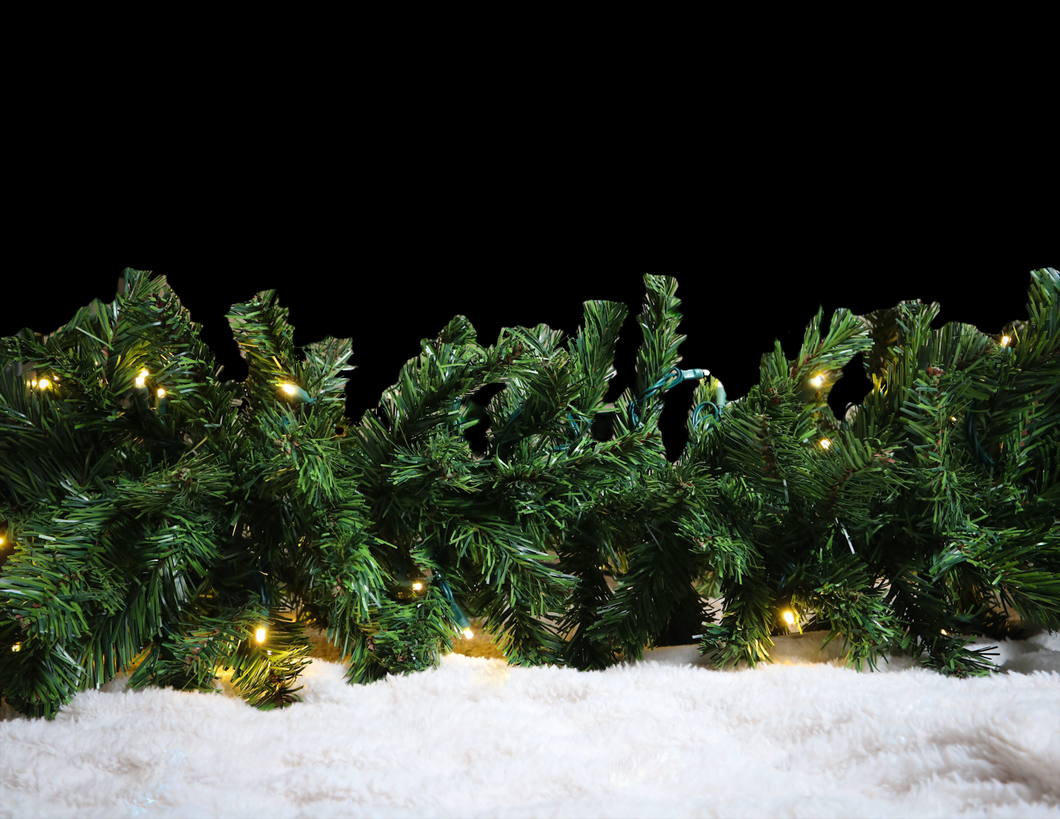 Greenery - 9' Minleon Garland w/ Sun Warm White Lights